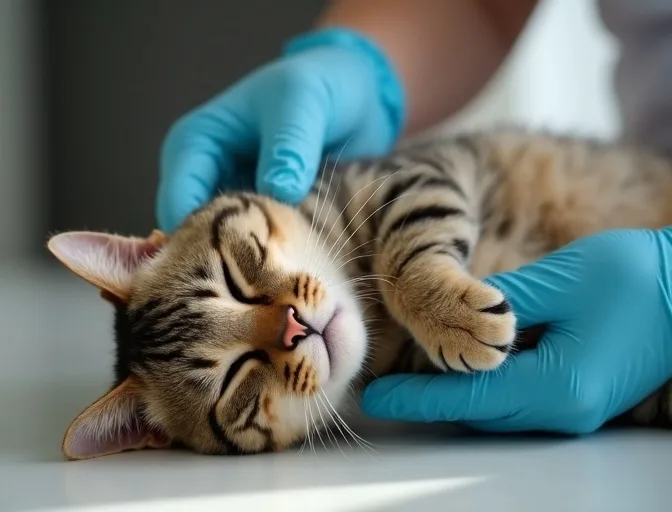 Specialist carefully handling a deceased cat with dignity in Moolap